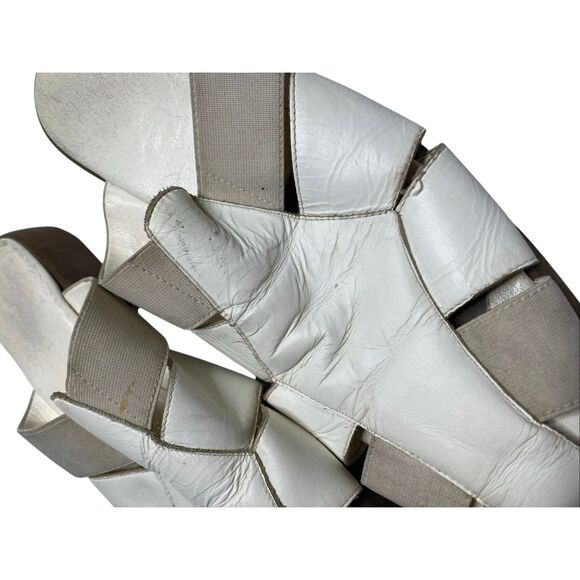 White Mountain White Leather Elastic Strap Slip On Sandals Womens Size 8B Summer - Picture 7 of 12